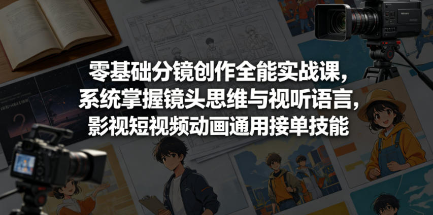 零基础分镜创作全能实战课,系统掌握镜头思维与视听语言,影视短视频动画通用接单技能-智富思维学堂