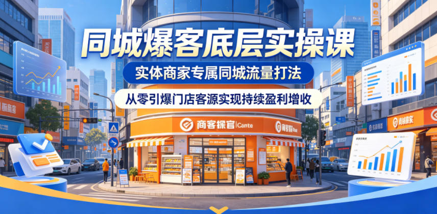 同城爆客底层实操课,实体商家专属同城流量打法,从零引爆门店客源实现持续盈利增收-智富思维学堂