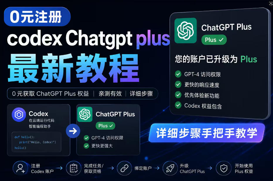 0元全自动注册codex gpt plus最新教程,0元获取GPT Plus权益,手把手详细教学-智富思维学堂