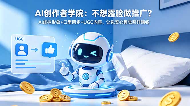 AI创作者学院:不想露脸做推广?AI虚拟形象+口型同步+UGC内容,让你安心睡觉照样赚钱-智富思维学堂