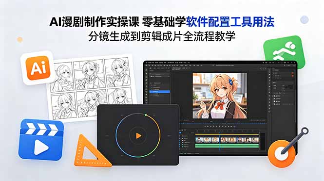 AI漫剧制作实操课 零基础学软件配置工具用法 分镜生成到剪辑成片全流程教学-智富思维学堂