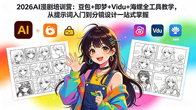 2026AI漫剧培训营:豆包+即梦+Vidu+海螺全工具教学,从提示词入门到分镜设计一站式掌握-智富思维学堂