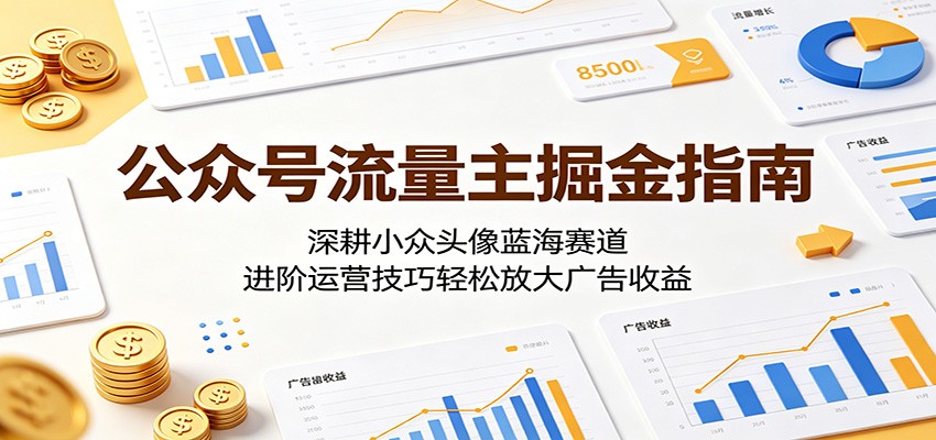 公众号流量主掘金指南:深耕小众头像蓝海赛道,进阶运营技巧轻松放大广告收益-智富思维学堂