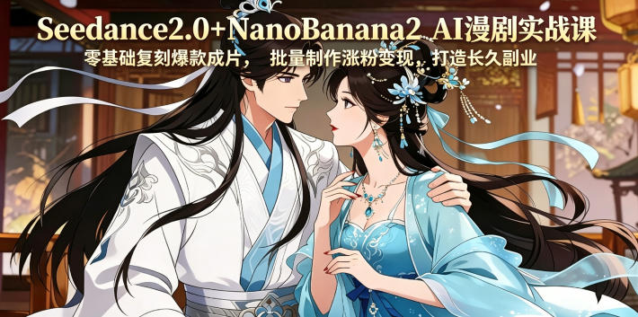 Seedance2.0+NanoBanana2 AI漫剧实战课,零基础复刻爆款成片涨粉变现,打造长久副业收益-智富思维学堂