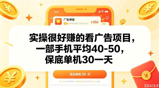 实操很好做的看广告项目,一部手机平均40-50,保底30单机一天【揭秘】-智富思维学堂