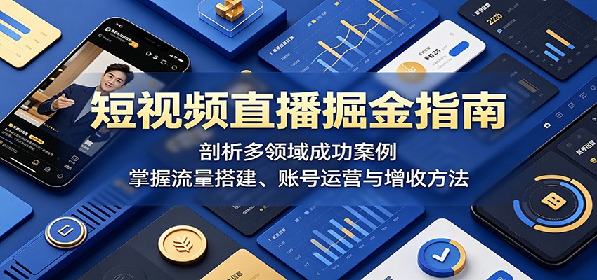 短视频直播掘金指南:剖析多领域成功案例,掌握流量搭建、账号运营与增收方法-智富思维学堂
