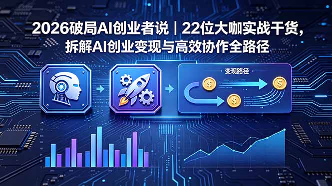 2026 破局 AI 创业者说｜22 位大咖实战干货，拆解 AI 创业变现与高效协作全路径-智富思维学堂