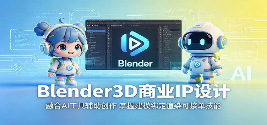 Blender3D商业IP设计:融合AI工具辅助创作,掌握建模绑定渲染可接单技能-智富思维学堂