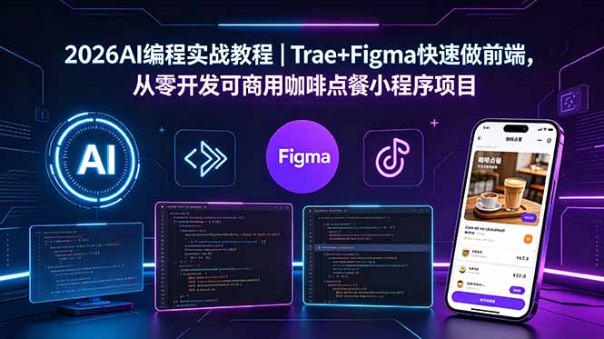 2026AI编程实战教程｜Trae+Figma快速做前端，从零开发可商用咖啡点餐小程序项目-智富思维学堂