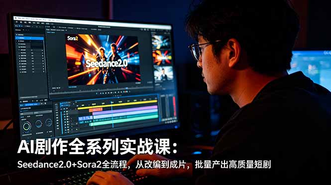 AI剧作全系列实战课：Seedance2.0+Sora2全流程，从改编到成片，批量产出高质量短剧-智富思维学堂