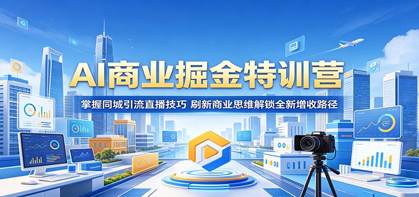 AI商业掘金特训营:掌握同城引流直播技巧,刷新商业思维解锁全新增收路径-智富思维学堂