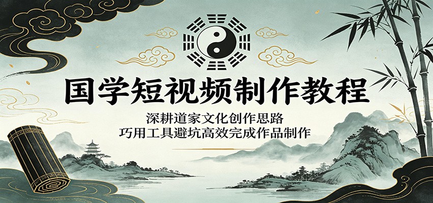 国学短视频制作教程:深耕道家文化创作思路,巧用工具避坑高效完成作品制作-智富思维学堂
