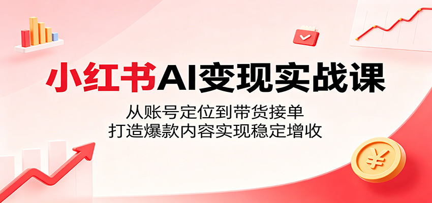 小红书AI变现实战课:从账号定位到带货接单,打造爆款内容实现稳定增收-智富思维学堂