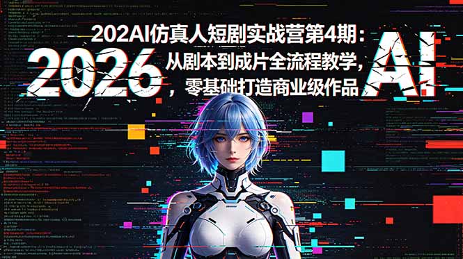 2026AI仿真人短剧实战营第4期：从剧本到成片全流程教学，零基础打造商业级作品-智富思维学堂