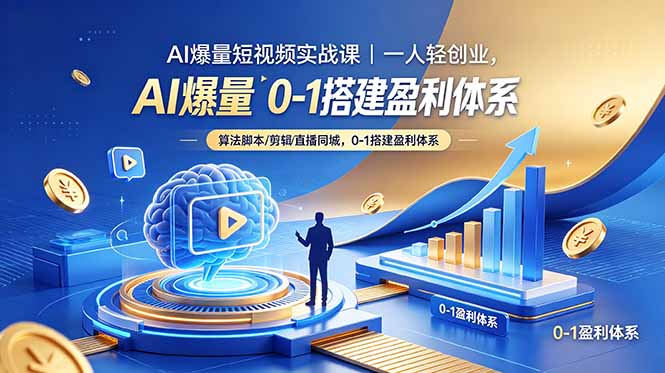 AI爆量短视频实战课｜一人轻创业，算法脚本剪辑直播同城，0-1搭建盈利体系-智富思维学堂