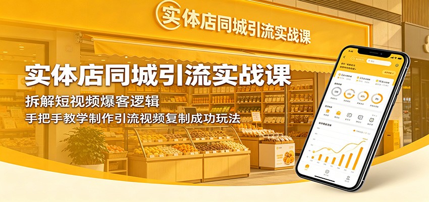 实体店同城引流实战课:拆解短视频爆客逻辑,手把手教学制作引流视频复制成功玩法-智富思维学堂