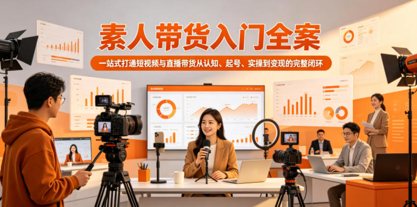素人带货入门全案,一站式打通短视频与直播带货从认知、起号、实操到变现的完整闭环-智富思维学堂