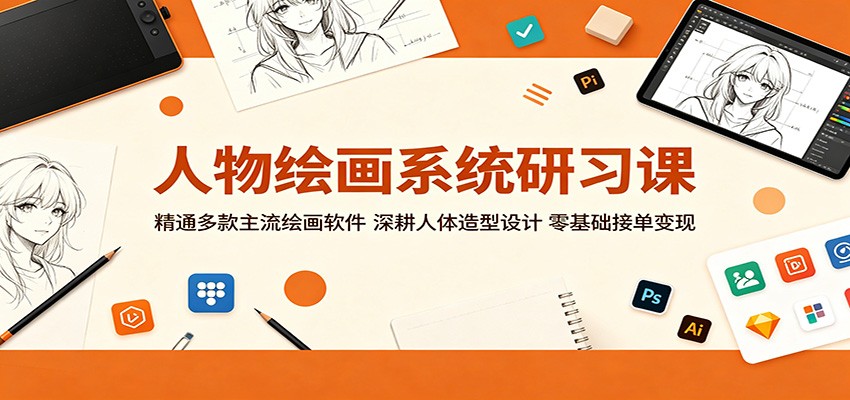 人物绘画系统研习课:精通多款主流绘画软件,深耕人体造型设计,零基础接单变现-智富思维学堂