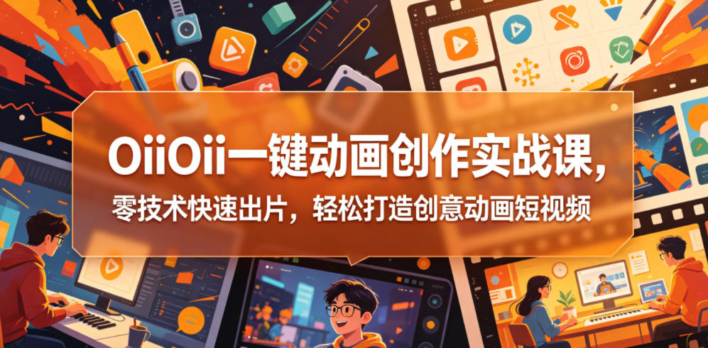OiiOii一键动画创作实战课，零技术快速出片，轻松打造创意动画短视频-智富思维学堂