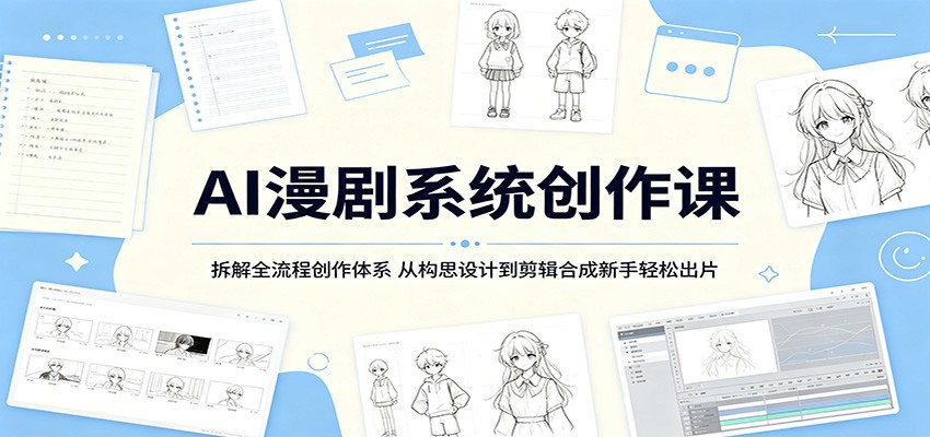 AI漫剧系统创作课:拆解全流程创作体系,从构思设计到剪辑合成新手轻松出片-智富思维学堂
