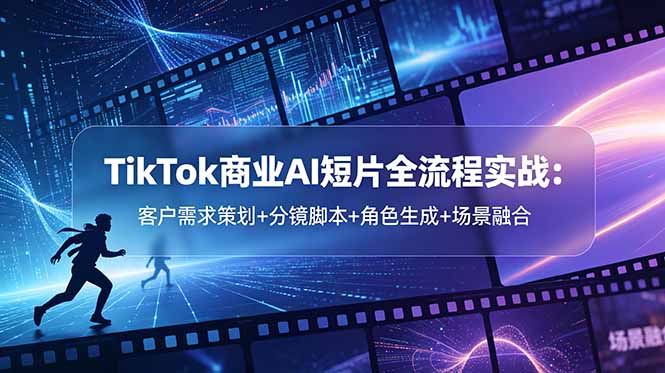 TikTok商业AI短片全流程实战：客户需求策划+分镜脚本+角色生成+场景融合-智富思维学堂