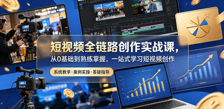 短视频全链路创作实战课,从0基础到熟练掌握,一站式学习短视频创作-智富思维学堂