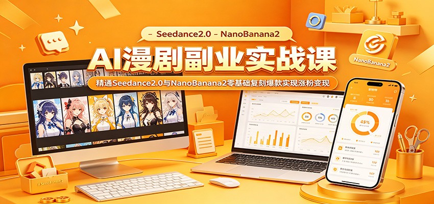 AI漫剧副业实战课：精通Seedance2.0与NanoBanana2零基础复刻爆款实现涨粉变现-智富思维学堂