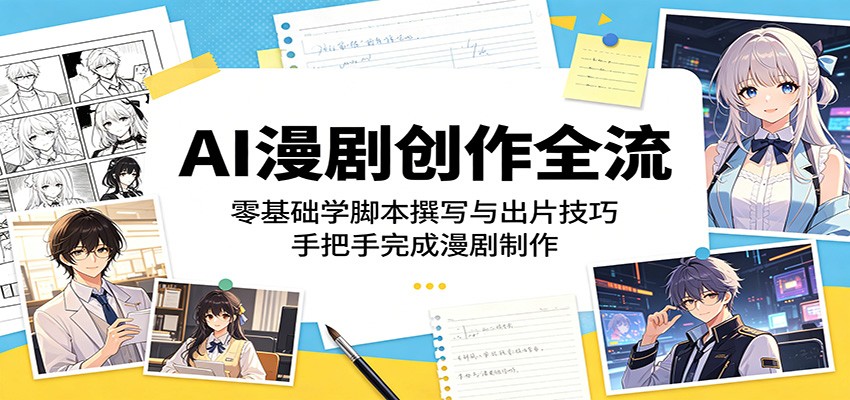 AI漫剧创作全流程：零基础学脚本撰写与出片技巧，手把手完成漫剧制作-智富思维学堂