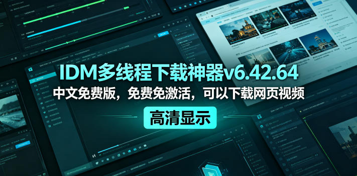 IDM多线程下载神器v6.42.64中文免费版,免费免激活,可以下载网页视频(例如飞书文档内的视频)-智富思维学堂