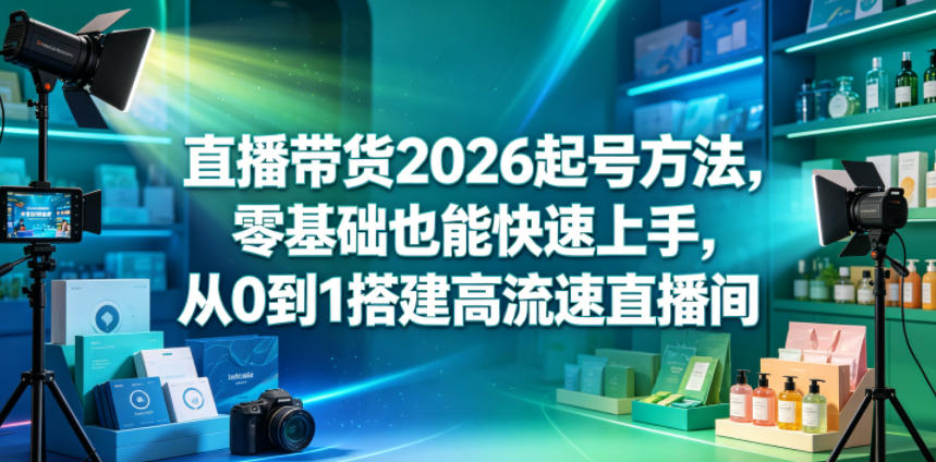 直播带货2026起号方法，零基础也能快速上手，从0到1搭建高流速直播间-智富思维学堂