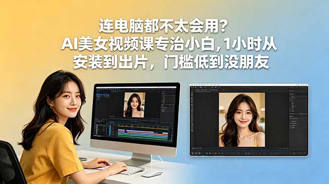 连电脑都不太会用?AI美女视频课专治小白,1小时从安装到出片,门槛低到没朋友-智富思维学堂