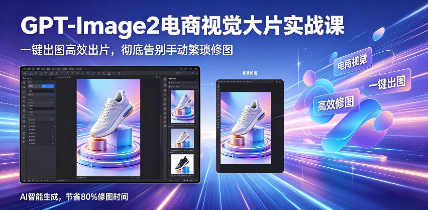 GPT-Image2电商视觉大片实战课,一键出图高效出片,彻底告别手动繁琐修图(更新)-智富思维学堂