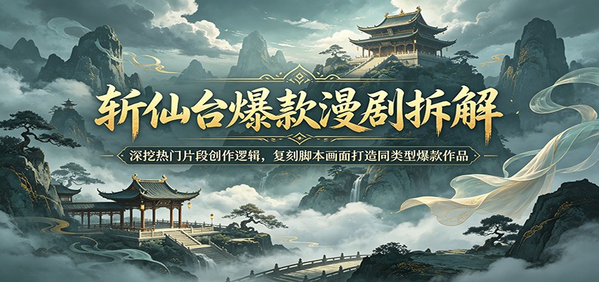 斩仙台爆款漫剧拆解：深挖热门片段创作逻辑，复刻脚本画面打造同类型爆款作品-智富思维学堂