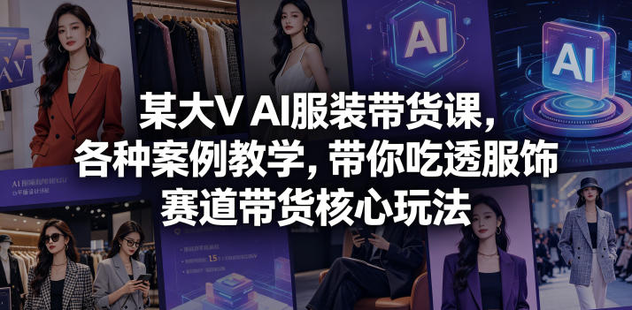 某大V AI服装带货课，各种案例教学，带你吃透服饰赛道带货核心玩法-智富思维学堂