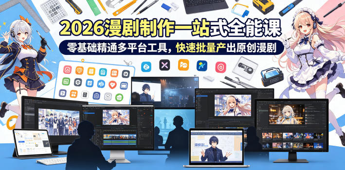 2026 AI漫剧制作一站式全能课，零基础精通多平台工具，快速批量产出原创漫剧-智富思维学堂
