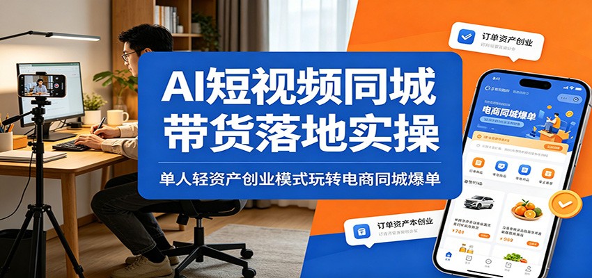 AI短视频同城带货落地实操：单人轻资产创业模式玩转电商同城爆单-智富思维学堂