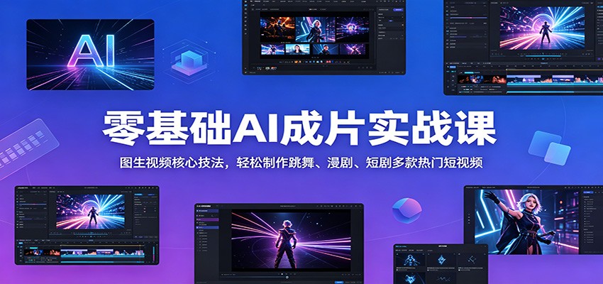 零基础AI成片实战课:图生视频核心技法,轻松制作跳舞、漫剧、短剧多款热门短视频-智富思维学堂