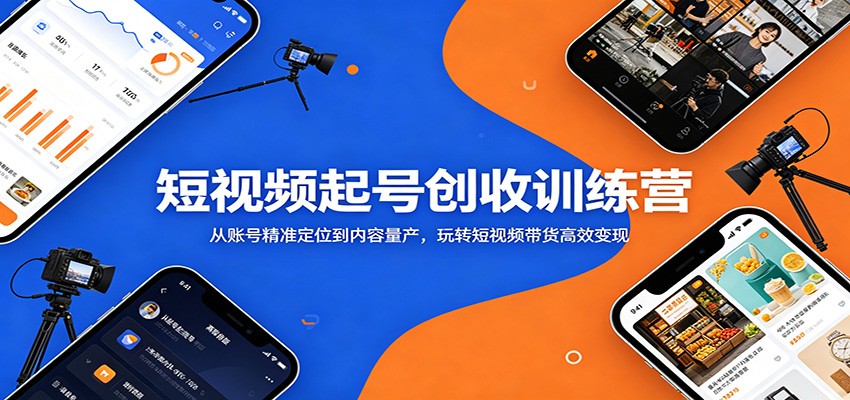 短视频起号创收训练营：从账号精准定位到内容量产，玩转短视频带货高效变现-智富思维学堂