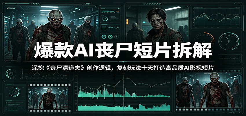 爆款AI丧尸短片拆解：深挖《丧尸清道夫》创作逻辑，复刻玩法快速打造高品质AI影视短片-智富思维学堂