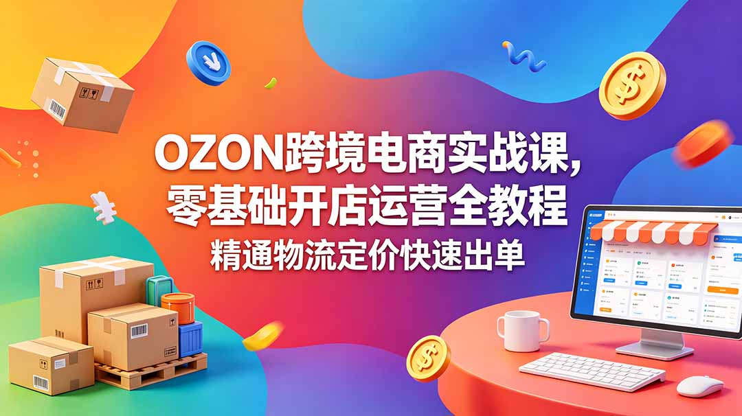 OZON 跨境电商实战课，零基础开店运营全教程，精通物流定价快速出单-智富思维学堂