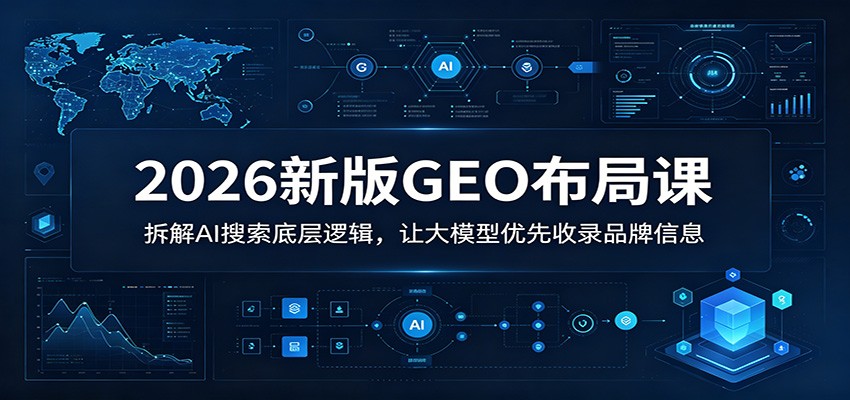 2026新版GEO布局课：拆解AI搜索底层逻辑，让大模型优先收录品牌信息-智富思维学堂