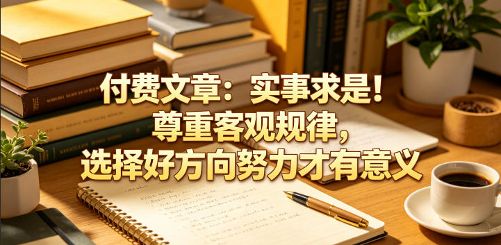 付费文章:实事求是!尊重客观规律,选择好方向努力才有意义-智富思维学堂
