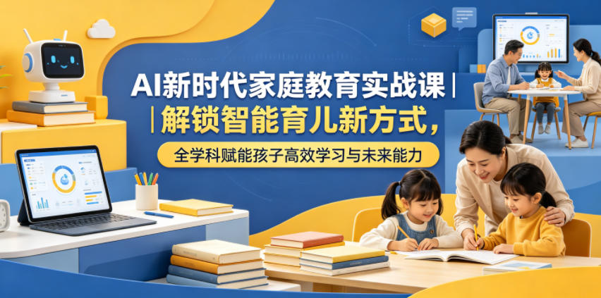 AI新时代家庭教育实战课|解锁智能育儿新方式,全学科赋能孩子高效学习与未来能力-智富思维学堂