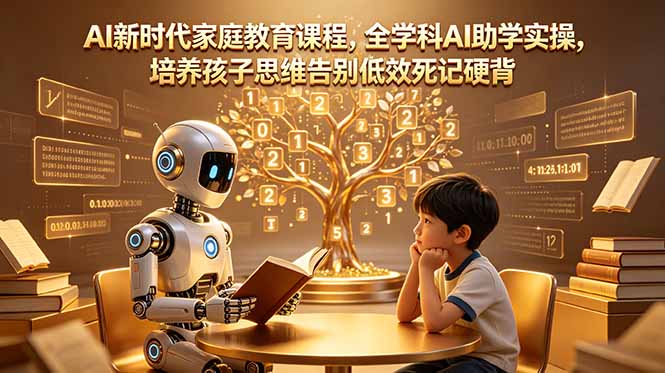 AI新时代家庭教育课程，全学科AI助学实操，培养孩子思维告别低效死记硬背-智富思维学堂
