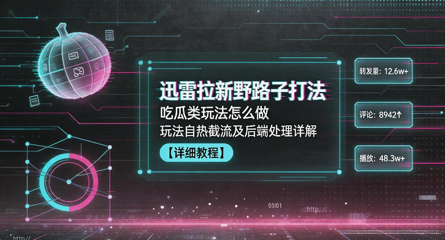 迅雷拉新野路子打法，吃瓜类玩法怎么做，玩法自热截流及后端处理详解-智富思维学堂