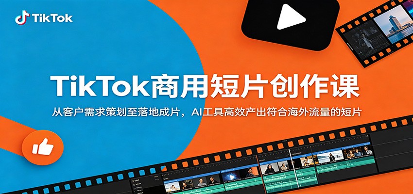 TikTok商用短片创作课：从客户需求策划至落地成片，AI工具高效产出符合海外流量的短片-智富思维学堂