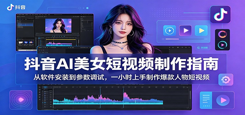 抖音AI美女短视频制作指南：从软件安装到参数调试，一小时上手制作爆款人物短视频-智富思维学堂