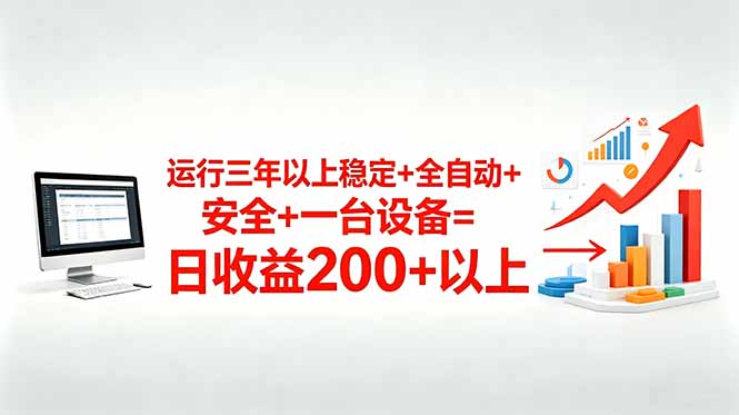 三年以上稳定+全自动+安全+一台设备=日收益200+-智富思维学堂