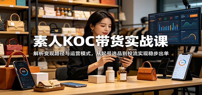 素人KOC带货实战课：解析变现路径与运营模式，从起号选品到投流实现稳步出单-智富思维学堂