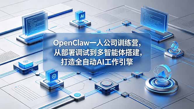 OpenClaw 一人公司训练营,从部署调试到多智能体搭建,打造全自动 AI 工作引擎-智富思维学堂